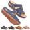 Sandali con zeppa floreale da donna con supporto plantare, taglia 7 1
