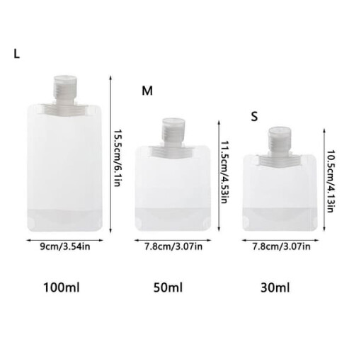 Återfyllningsbara flaskor Förpackningspåse 100 ml 100 ml 100 ml 1