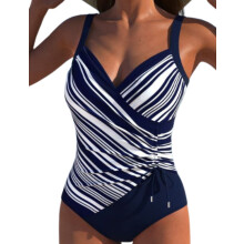 Costum de baie dintr-o singură piesă pentru femei, cu control al abdomenului și pliuri