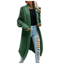Patchwork-Cardigan mit V-Ausschnitt und Taschen für Damen, kurz geschnitten