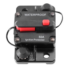 50A Waterproof Dual Circuit Breaker with Switch Black