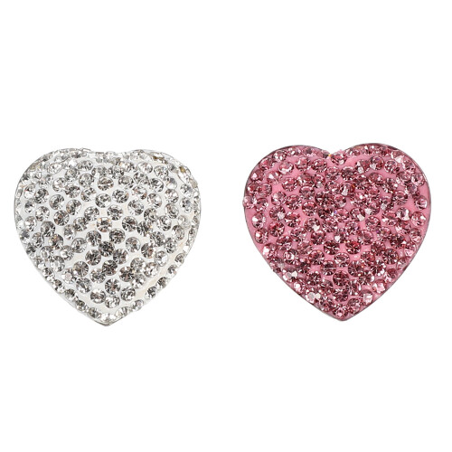Conjunto de 2 ímãs decorativos de aço inoxidável com strass.