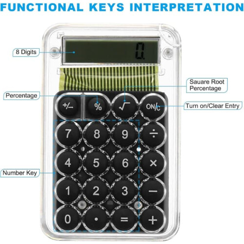 Desktop Calculator Black 8-Digit LCD Mini Portable 2