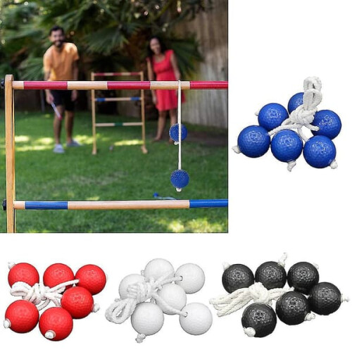 Ladder Ball Toss Game White 6-Ball Set 2
