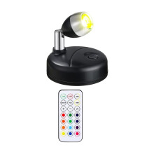 Projecteur LED sans fil à piles noir 1 pièce