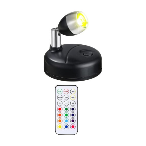Projecteur LED sans fil à piles noir 1 pièce