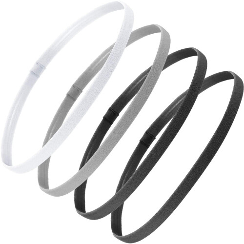 Elastische sporthoofdbanden, dik en antislip, 4-pack