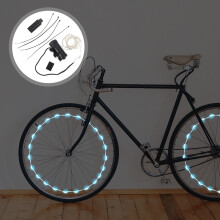 Luz LED recargable para radios de bicicleta, ABS negro