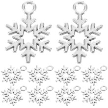 Llaveros colgantes de copo de nieve para hacer collares (100 unidades)