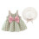 Vintage Boho Blumenkleid-Set mit Strohhut, Größe 6-12 1