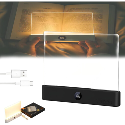 Lampe de lecture Luma Lit noire à LED rechargeable par USB et à intensité variable
