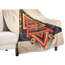 Southwest Throw Blanket Red Brown 40x50 Inch Vintage Flannel
