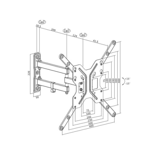LogiLink 壁挂电视支架 23-55英寸 可倾斜 2