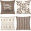 Örngott i khaki linne, 20x20 cm, 4-pack 1