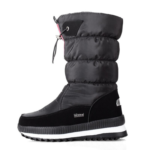 Damen-Winterstiefel, schwarz, mit dicker Sohle