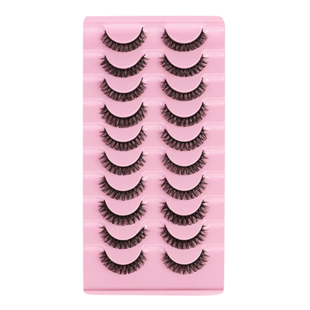 Natural Short Wispy False Lashes Cat Eye 10 Pairs