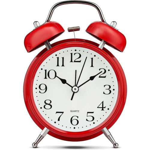Analog Alarm Clock Retro White Extra Loud 2-Pack 2