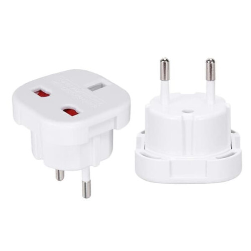 Travel Adapter EU Plug Converter White 2