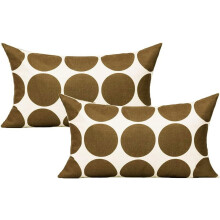Housses de coussin géométriques marron chocolat 12x20 (Lot de