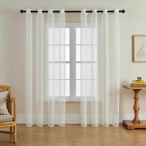 Effen, transparante gordijnen, lichtdoorlatend, 2 panelen, 54" x