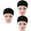 Capac de împletit croșetat pentru perucă, plasă tip dom pentru cornrows, 3 buc. 1