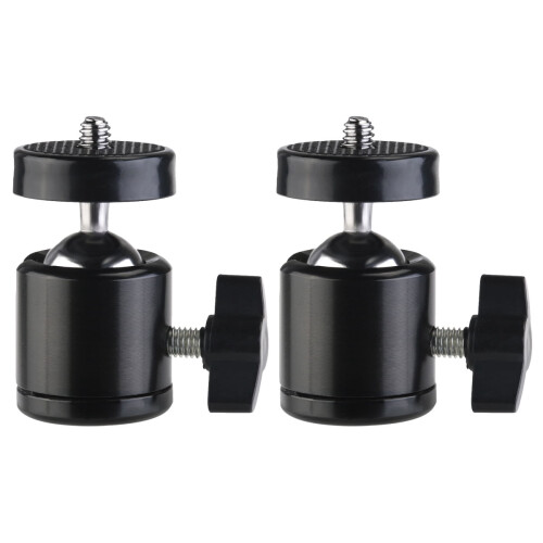 Ceann Tripod Ceamara Mini Snáithe 1/4" Pan 360 Dubh 2.5kg