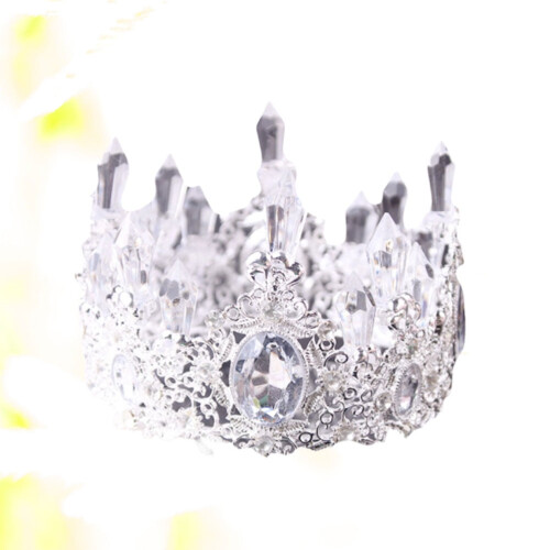 Couronne de cristal blanc pour gâteau d'anniversaire (1 pièce)