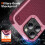 iPhone 16 Pro case PC and TPU shockproof pink dark red 6