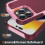 iPhone 16 Pro case PC and TPU shockproof pink dark red 5