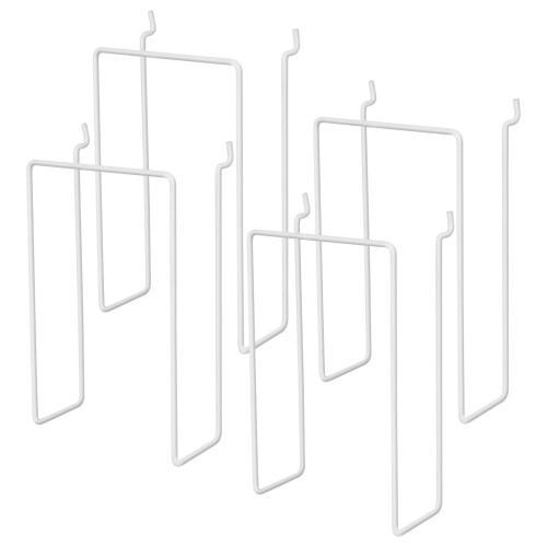 Umærkede hyldekroge til pegboards, hvide, 4 stk.