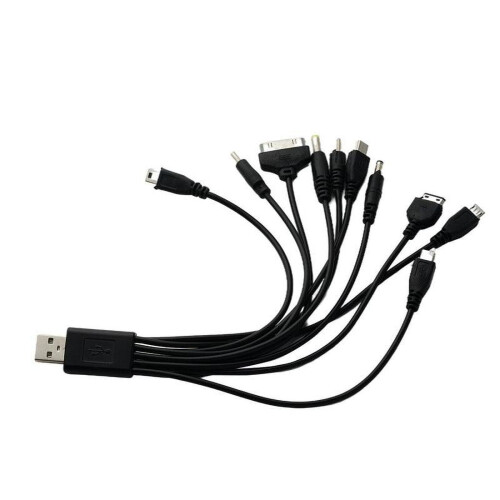 USB-oplaadkabel 10-in-1 draagbaar met 30-pins micro-USB