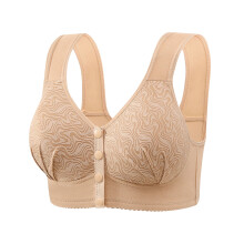 Damesbeha met voorsluiting, beige, plus size 5XL