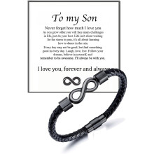 Infinity leren gevlochten armband voor hem (1 stuk)