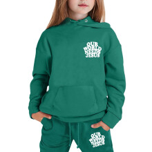 Kinder hoodie en broek set donkergroen maat 5-6