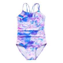 Costum de baie dintr-o singură piesă pentru fete, cu imprimeu triunghi colorat,
