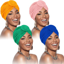 Afrykański turban na głowę dla czarnoskórych kobiet, 4 sztuki