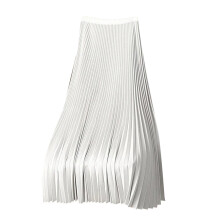 Damen-Faltenrock aus Satin, weiß, Größe L