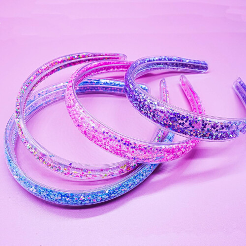 Mädchen-Haarreif-Set mit Glitzerkonfetti, 4-teilig