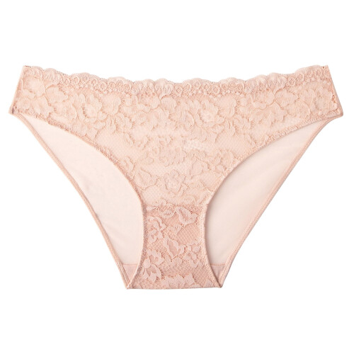 Naadloos bikini ondergoed voor dames, roze kant en patchwork, plus size