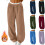 Damen-Winter-Freizeithose, einfarbig, flauschig gefüttert 1