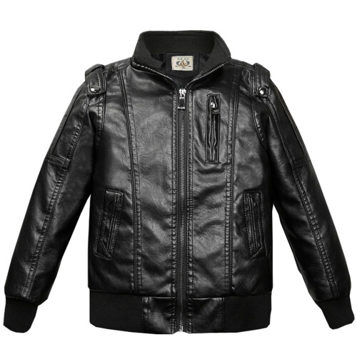 Boys' Thick Winter Motorcycle Jacket