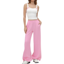 Roze meisjestopje zonder mouwen en lange broek set, lente/zomer