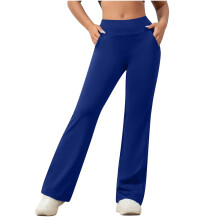 Damen-Leggings mit hohem Bund, Taschen, geradem Bein, 1