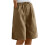 Weite Leinen-Shorts für Damen, knielang 1