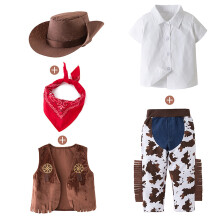 Gyerek Western Cowboy Ruhaszett Barna 10-11 Éves