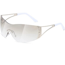 Okulary przeciwsłoneczne Y2K Wrap-Around, unisex, bezramkowe, z osłoną przeciwsłoneczną