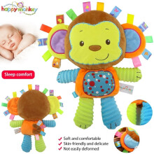 Bréagán Plush Eilifint le Bratán Slándála Taggie do Leanbh