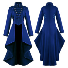 Gothic-Steampunk-Korsett-Frack für Damen, blau, XXL