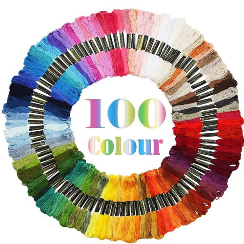 Ață de brodat curcubeu 100 buc 8,75 yarzi