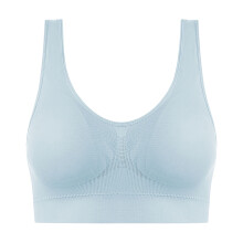 Soutien-gorge push-up sans armatures, dos nageur, doux et confortable, bleu clair, taille M
